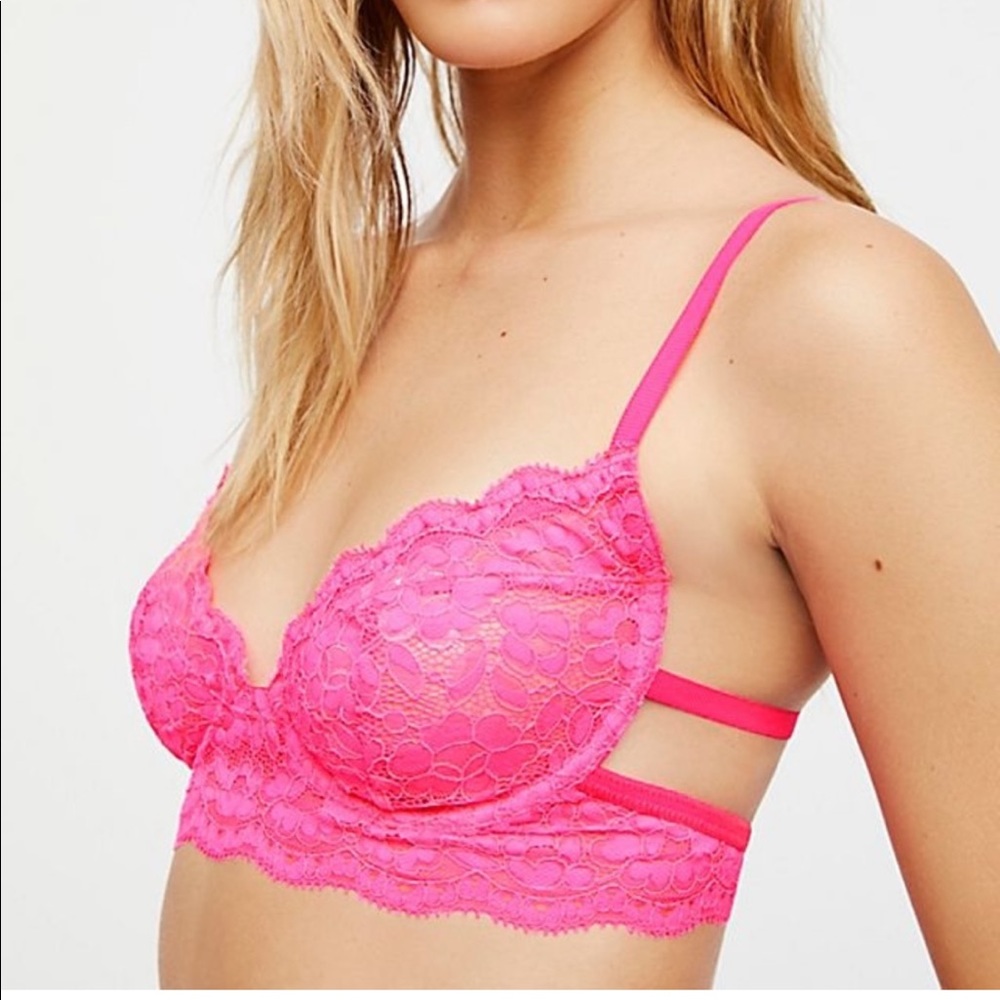 Neon pink lingerie set